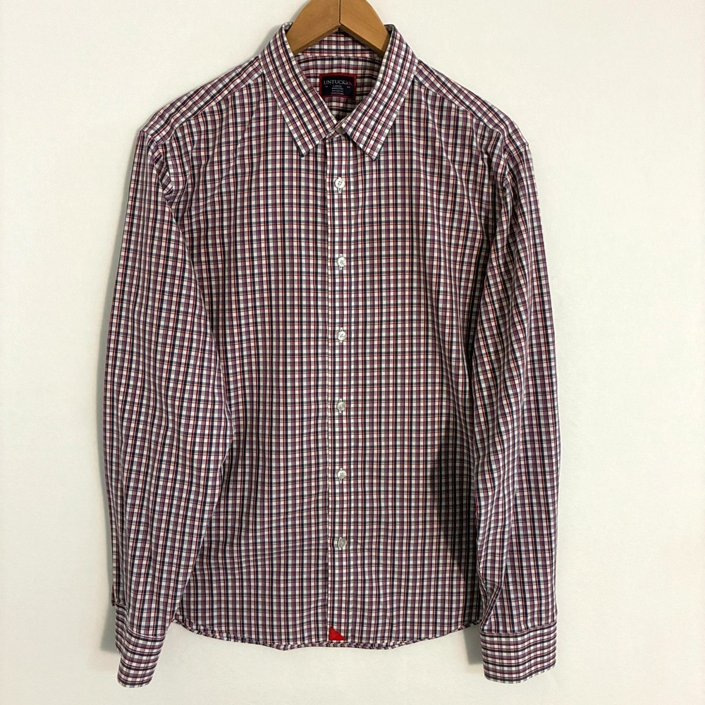 UnTUCKit Zenato Shirt Mens Size L Button Up Wrinkle Free Check Preppy Office